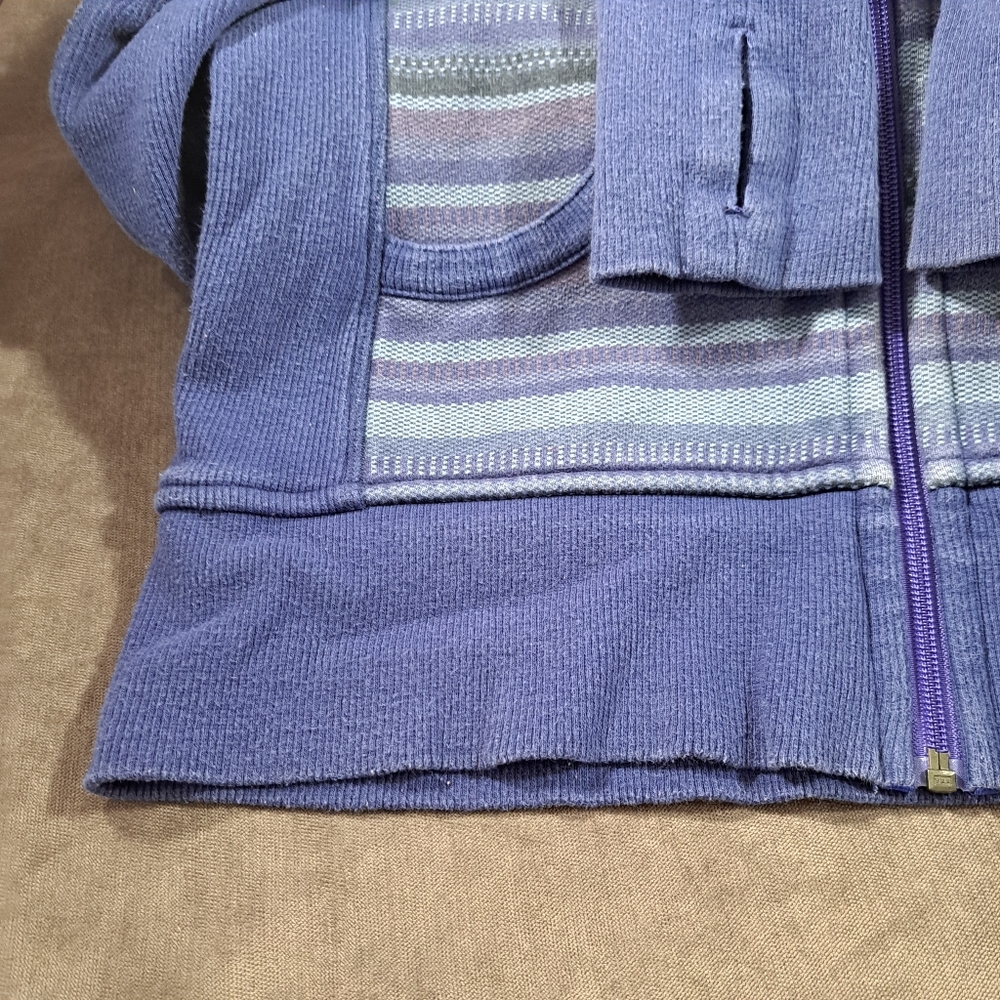 Lululemon Scuba Full Zip Hoodie Blue Purple Poncho Stripe G- 8 - Picture 9 of 12